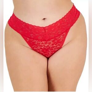 INC International Concepts Women's Plus Size Lace Thong Underwear